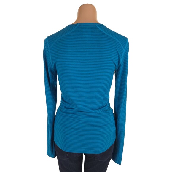 Icebreaker Bodyfit 200 Oasis Long Sleeve Crewe Stripe Thermal T-Shirt S Womens - Picture 7 of 9